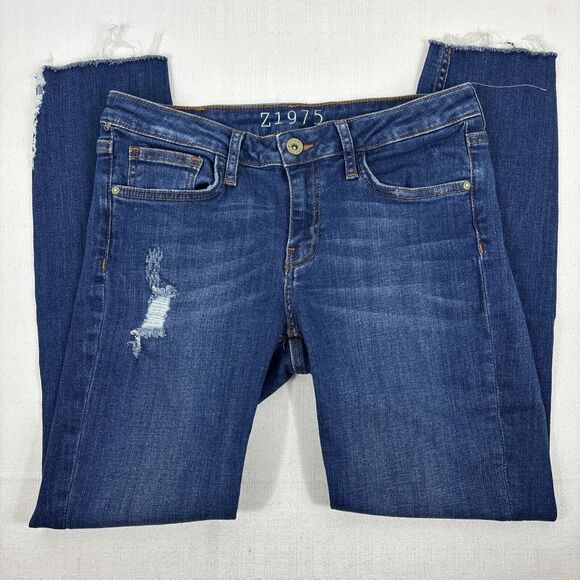 Zara Basic Denim Z1975 Women's‎ Size 6 Jeans Distressed Raw Hem Gently Used - Picture 1 of 9